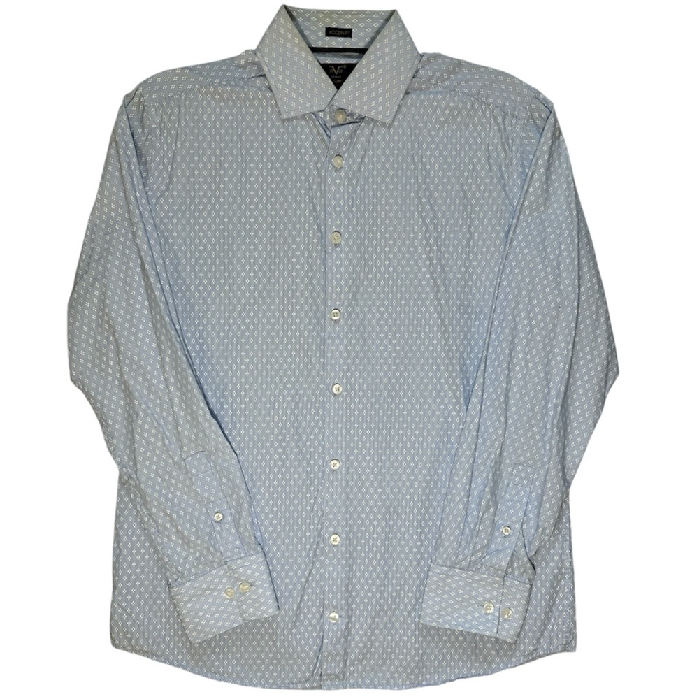 Versace Men's Blue Dress Shirt Long Sleeve Button Up Designer Size Medium